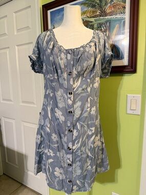 O’Neill Blue Floral Button-Front Women's Dress